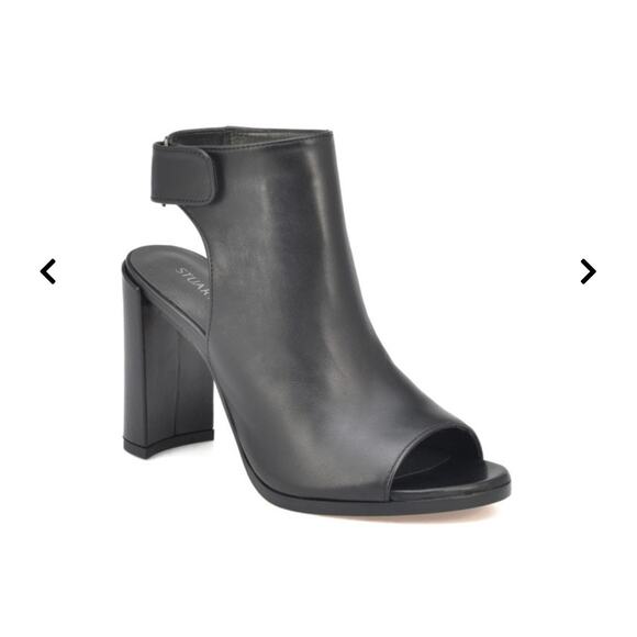 Stuart Weitzman Front Room Black Leather Heeled Booties 9.5 - Picture 8 of 8